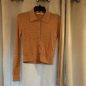 Frame Denim Tan Button-Up Cardigan